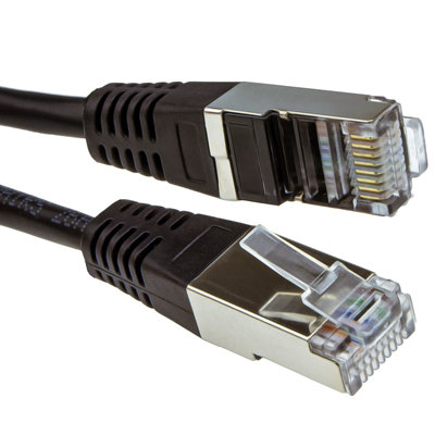 B&Q -  Shielded Ftp Network Ethernet Rj45 Cat5E-Cca Patch 26Awg Cable 10M Black