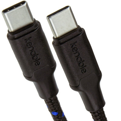 Kenable Braided 20Awg Usb Pd Type C To Usb-C Fast Charger 3A+ Charging Cable 1M Black from B&Q