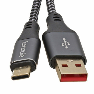 Kenable Pro 20Awg Usb-C Ultra Fast Charge Data Mobile Phone Charging Cable Braided 1M from B&Q