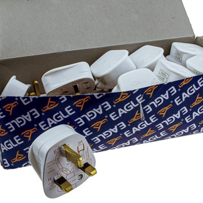 Kenable (20 Pack) Rewireable 3 Pin Uk Mains Plug Fitted With 3A Amp Fuse White from B&Q