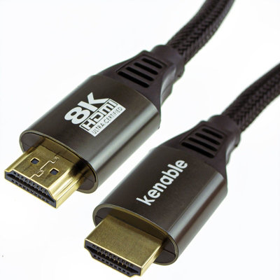 Kenable Certified Ultra High Speed Hdmi 2.1 Cable 8K At 60 4K At 120 48Gbps Metal Plugs 0.5M