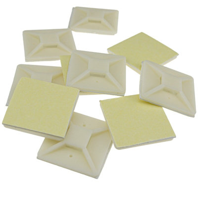 Kenable Cable Tie Base 40mm X 40mm Self Adhesive Natural Large White (10 Pack) from B&Q