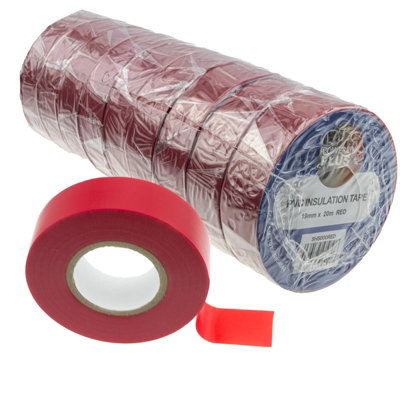 Kenable Pvc Electrical Wire Insulation Insulating Tape 19mm X 20M Red (10 Pack) from B&Q
