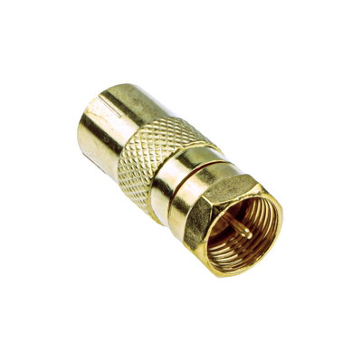 Kenable Rf Female Socket To F Type Screw Male Plug Adapter Converter Gold from B&Q