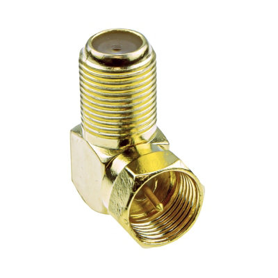 Kenable F Type Satellite Socket To Right Angle Male Plug Coupler Adapter Gold from B&Q
