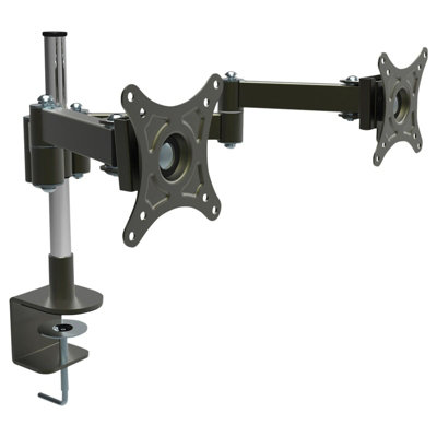 Kenable Dual Monitor Desktop Mount Twin Tilt Pivot For Two Screens Office Desk Upto 26 Inch from B&Q