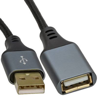 Kenable Pro Metal Usb 2.0 24Awg High Speed Cable Extension Lead A Plug To Socket 3M