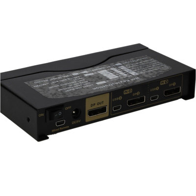 Kenable Port Displayport Kvm Switcher Box 4K 60Hz With Cables & Remote Control Metal Size 2 B&Q