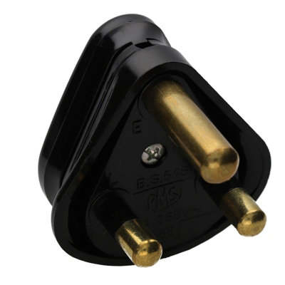Kenable 3 Round Pin Power Plug For Industrial 15A Sockets Unfused Bs546 Black from B&Q