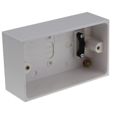Kenable Surface Mount Back Box Pattress Box 2 Gang 47mm With Cable Holder Earthed from B&Q