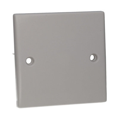 Kenable 1 Gang Blanking Plate Cover Curved Edge Rounded Faceplate White from B&Q