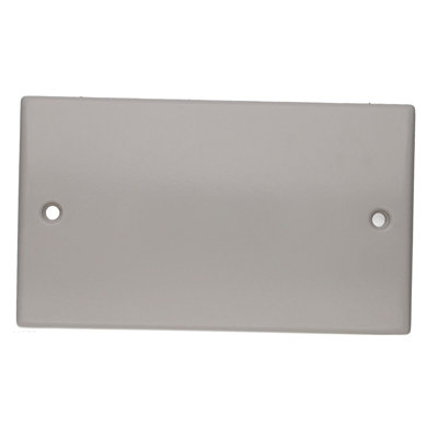 Kenable 2 Gang Blanking Plate Cover Curved Edge Rounded Faceplate White from B&Q