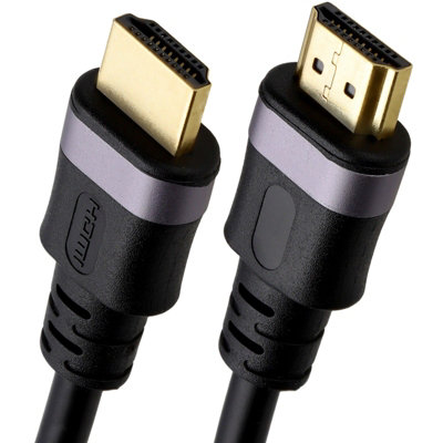 B&Q -  Hd7 Hdmi Cable 2.0 High Speed Tv Pc Lead 4K 60Hz Hdr Ethernet Gold 3M