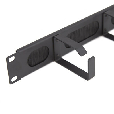 B&Q -  Ringed Cable Management Bar 1U With 4 Rings And Brush Data Cabinet 19 Inch Rack