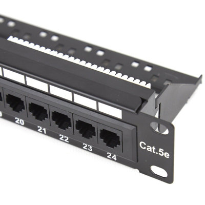 Kenable Patch Panel Cat5E 24 Port Rj45 19 Inch Rack Mountable 1U & Back Bar from B&Q