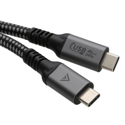 Kenable Certified Usb4 40Gbps Thunderbolt 3 4 Usb 4.0 Type C Braided Cable Metal 1M from B&Q