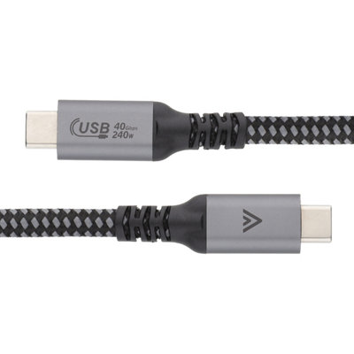 Kenable Certified Usb4 40Gbps Thunderbolt 3 4 Usb 4.0 Type C Braided Cable Metal 1.8M from B&Q
