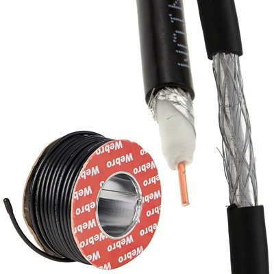 B&Q -  Webro Rg6U Hd Tv Aerial Antenna Freeview Coaxial Cable Shielded 50M Black