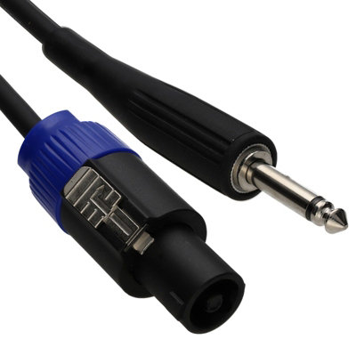 Kenable Pro Pa Speaker Lead Locking Spk To 6.35mm 1 4 Jack Low Loss 7mm2 Cable 6M from B&Q