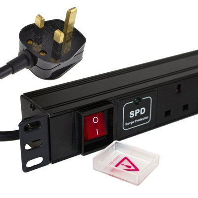 Kenable Pdu Uk Sockets 6 Way With Uk Plug Power Distribution Unit Horizontal Surged 1.8M from B&Q