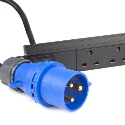 Kenable Pdu Uk Sockets 6 Way To 32A Commando Power Distribution Unit Horizontal 3M from B&Q