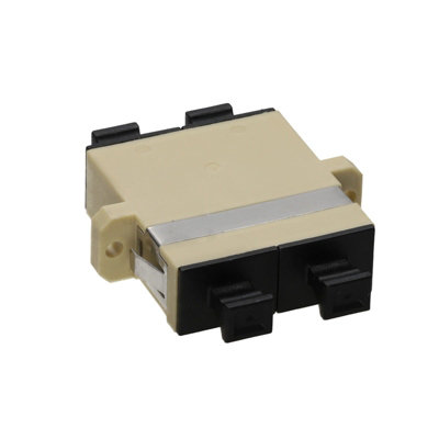 B&Q -  Sc mm Duplex Fibre Optic Patch Panel Mount Gland Coupler Multi Mode Dx Beige