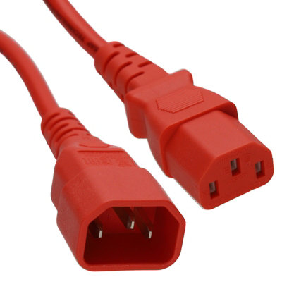 Kenable Power Extension Cable Iec Male To Female Ups Lead C14 To C13 0.5M Red from B&Q