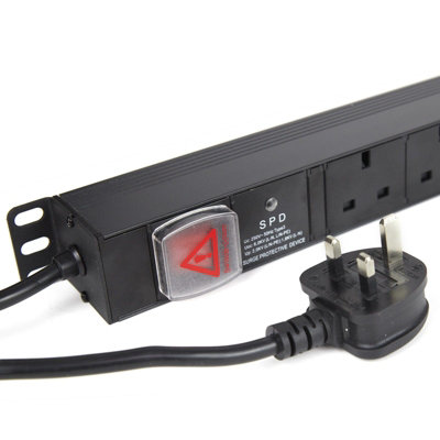 Kenable Pdu Uk Sockets 8 Way With Uk Plug Power Distribution Unit Vertical 3M Surged from B&Q