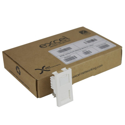 B&Q -  Cat6A Screened Shielded Rj45 Euro Module White Trade (12 Pack)