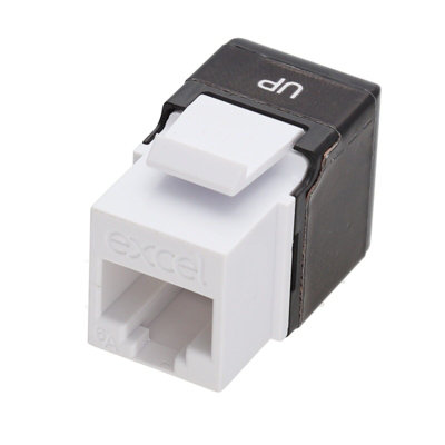 Excel Cat6A Utp Unscreened Rj45 Keystone Jack Idc Punch Down White from B&Q