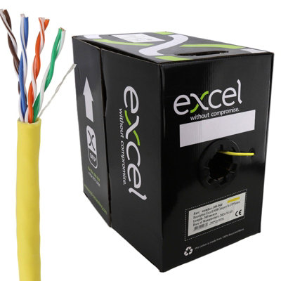 Excel Copper Cat5E Network Cable U/utp Low Smoke Lsoh Euroclass Dca 305M Yellow from B&Q
