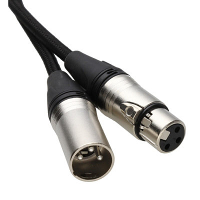 Kenable Braided Xlr Microphone Patch Lead Durable Low Noise Tangle Free Cable Black 6M from B&Q