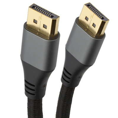 Kenable Pro Metal Displayport Male Plug To Plug Video Cable Gold 4K 60Hz Braided 2M from B&Q