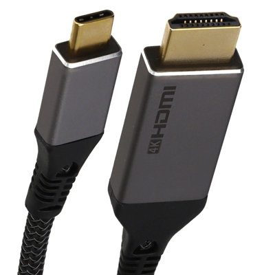 B&Q -  Pro Metal Usb-C To Hdmi Lead 4K 60Hz Uhd Cable Adapter Braided 2M