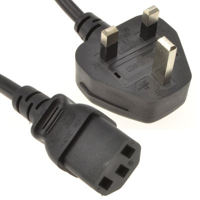 Kenable Power Cable Uk Plug (10A Fused) To Iec C13 0.75mm Lead 1.5M Black from B&Q