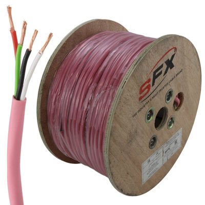 Kenable Sfx Pro 4 Core 30 Strand X 0.25mm 16Awg 300V Lszh Copper Speaker Cable 100M Pink from B&Q
