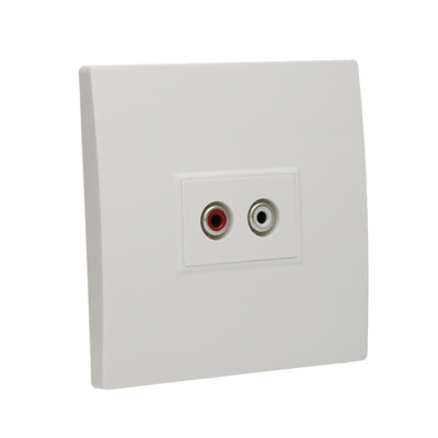 Kenable Audio Rca Phono Wall Faceplate Pass Through Coupler No Soldering White from B&Q