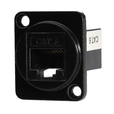 Kenable Brushed Aluminium Black Cat6 Idc Wall Faceplate D-Series Chassis Mount Insert from B&Q