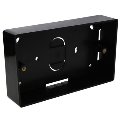 Kenable Surface Mount Back Box Pattress Box 2 Gang 32mm Black from B&Q