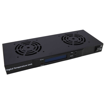 Kenable 2 Way Digital Thermostatically Control Lcd Rack Mount Cooling Fan Tray 19 Inch 1U from B&Q