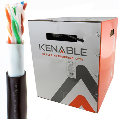 Kenable Direct Burial External Cat6 Outdoor Copper Ethernet Network Cable Reel Gel 305M from B&Q