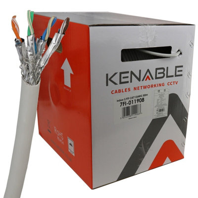Kenable Indoor Cat7 Copper Ethernet S Ftp Network Cable Reel Box 305M Grey from B&Q