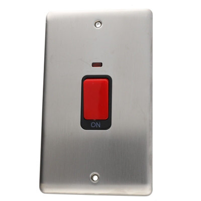 Deta Ve1301Pssb Cooker Switch With Neon 50A Tall Dp Faceplate Stainless Steel from B&Q