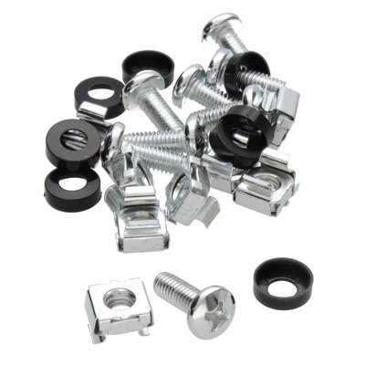 Kenable Rack Fixing Set M6 Captive Cage Nuts Bolts & Washers For Cabinet (8 Pack) Zinc from B&Q