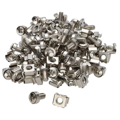 Kenable Heavy Duty Rack Fixing Set M6 Chrome Cage Nuts Bolts & Metal Washers (50 Pack) from B&Q