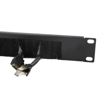 Kenable Half Frame Brush Plate Cable Management 1U For 19 Inch Data Cabinet In Black from B&Q