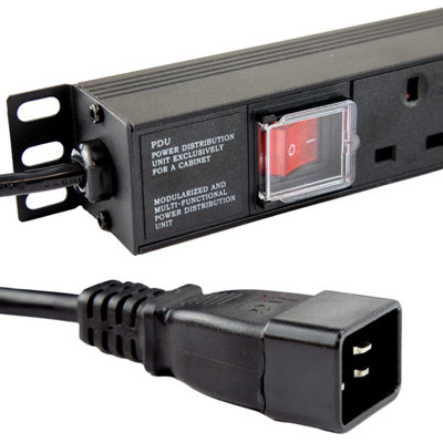 Kenable Pdu Uk Sockets 8 Way To C20 Iec 16A Power Distribution Unit Vertical 3M from B&Q