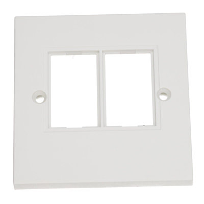 Kenable Rj45 Face Plate Wall Socket Double 2 Port For Rj45 Lj6C Keystone Jack Inserts from B&Q