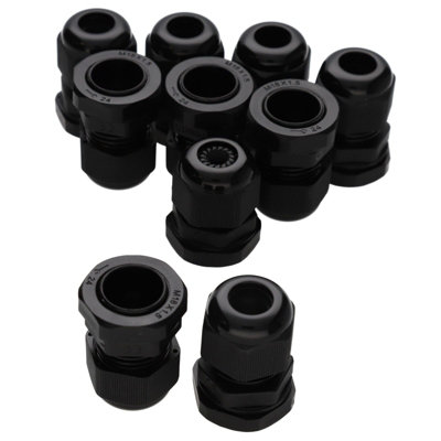 Kenable Nylon Cable Gland M22 10-14mm With Weatherproof Ip68 Washer Black (10 Pack) from B&Q