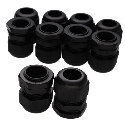 Kenable Nylon Cable Gland M25 13-18mm With Weatherproof Ip68 Washer Black (10 Pack) from B&Q
